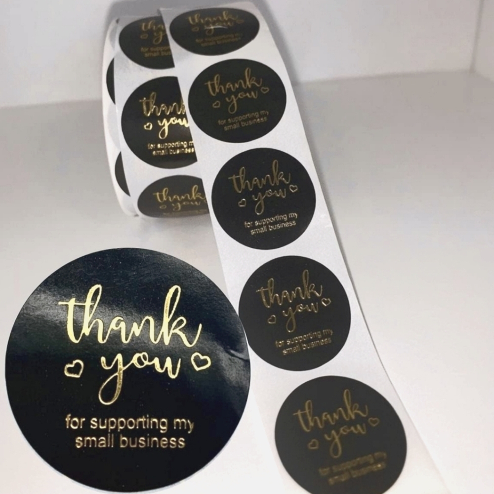 🌿 5/$25. Thank You Small Stickers Roll, 500Pcs 1 Inch - Picture 2 of 3